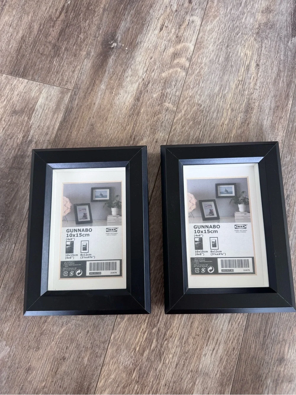 IKEA GUNNABO Black Photo Frame 4” x 6” (10x15 cm) - Set of 2